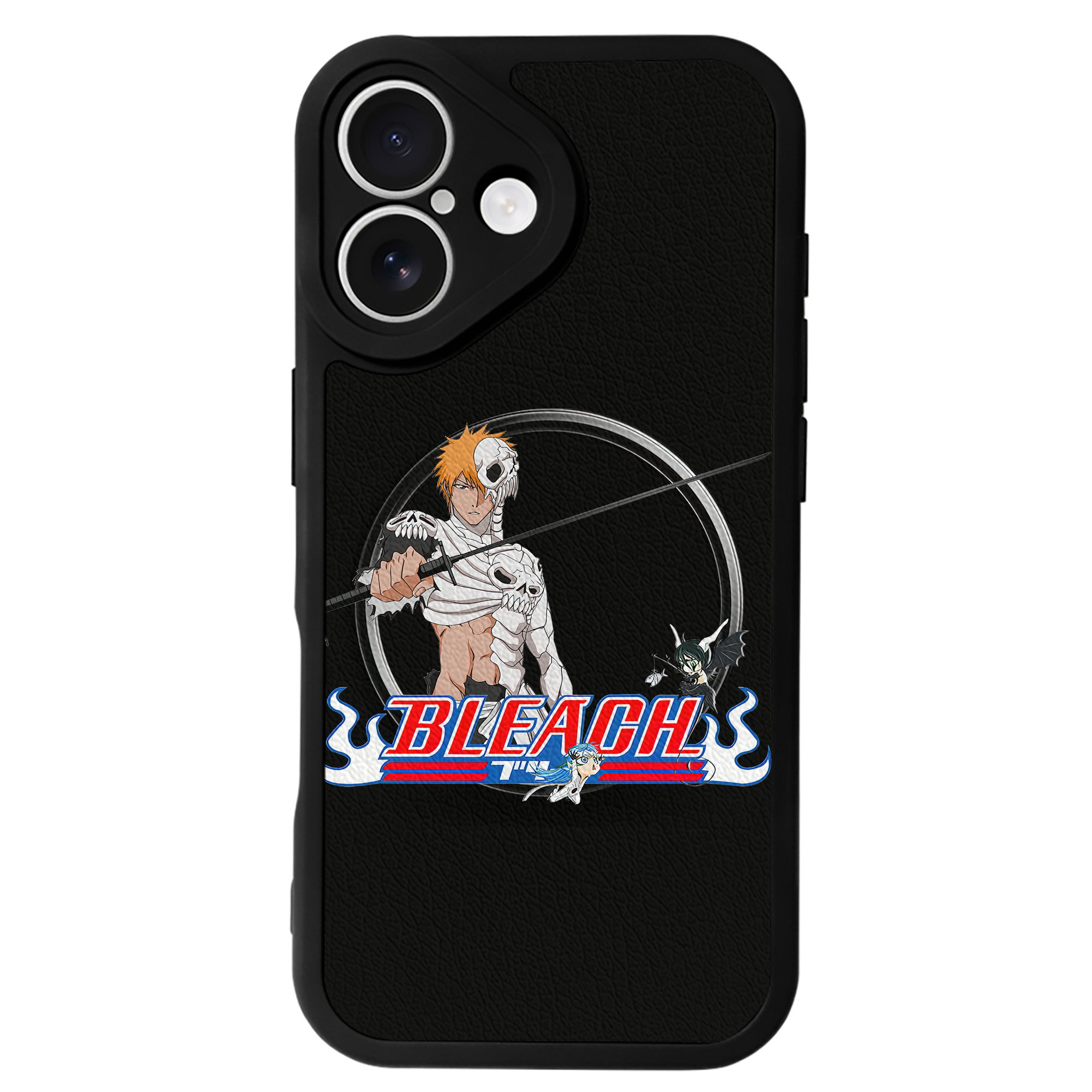 ブリーチ 黒崎一護（くろさき いちご）BLEACH Kurosaki Ichigo 【iPhone 16シリーズ対応】シリコンスマホケース（レザー調） 材質：シリコン